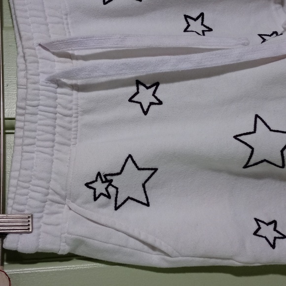Women's Reflex jogger short black stitch stars 2 pocket white cotton M - Picture 4 of 13